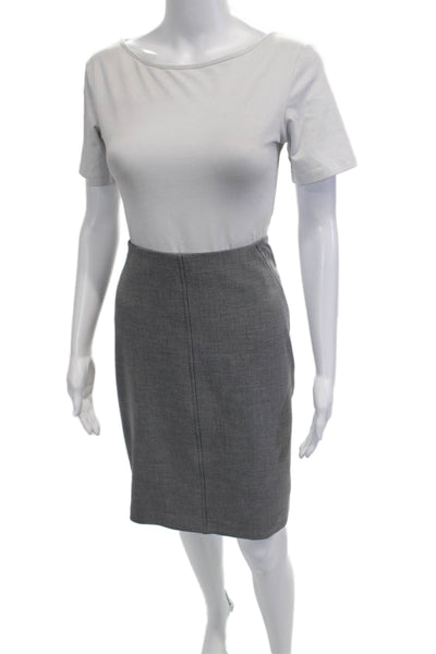 Trina Turk Women Straight Pencil Skirt Gray 63% Polyester Size 10