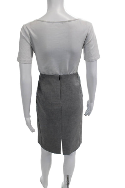 Trina Turk Women Straight Pencil Skirt Gray 63% Polyester Size 10