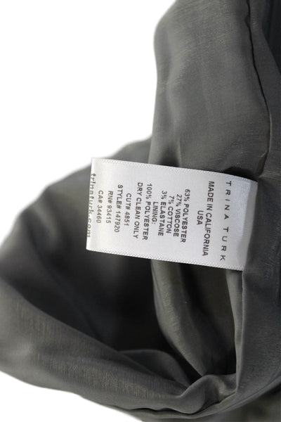 Trina Turk Women Straight Pencil Skirt Gray 63% Polyester Size 10