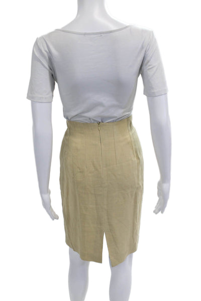 Biella Collezioni Women Straight Pencil Knee Length Skirt Beige Size 42