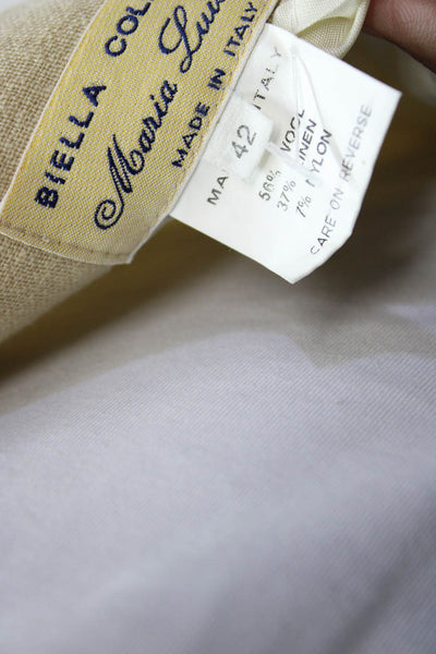 Biella Collezioni Women Straight Pencil Knee Length Skirt Beige Size 42