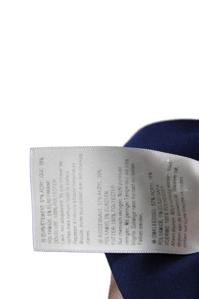 L.K. Bennett Women Dark Blue Pencil Sheath Dress Square Neck 3/4 Sleeve Size 4