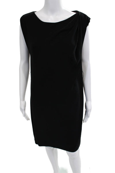 L.K. Bennett Women Sheath Shift Black Knee Length Dress Round Neck Size 6