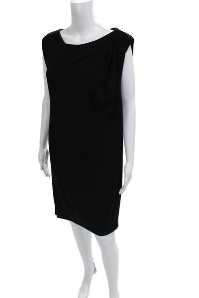 L.K. Bennett Women Sheath Shift Black Knee Length Dress Round Neck Size 6