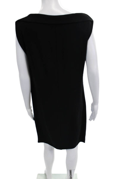L.K. Bennett Women Sheath Shift Black Knee Length Dress Round Neck Size 6
