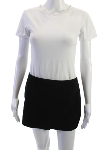Pull & Bear Womens Mini Skort Black Polyester Viscose Elastane Size S