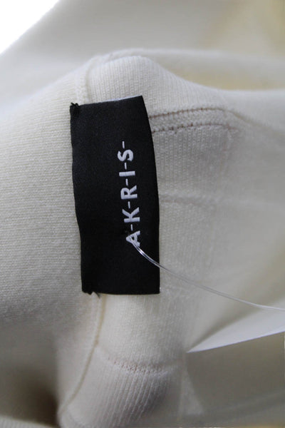Akris Women Beige Geometric A-Line Pleated Midi Skirt Size M