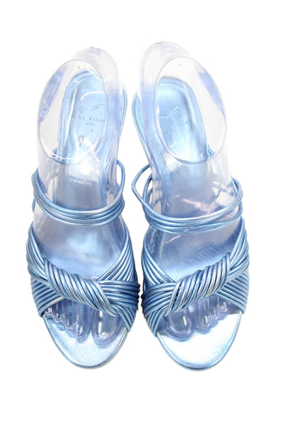 Marc Fisher Womens Open Toe Strappy Stiletto Heels Blue Size 5.5