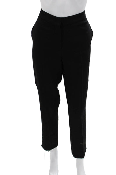 Narciso Rodriguez Womens Ankle Dress Pants Black Virgin Wool Hook Eye Size 42