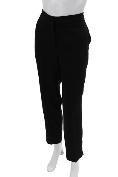 Narciso Rodriguez Womens Ankle Dress Pants Black Virgin Wool Hook Eye Size 42