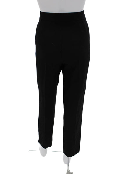 Narciso Rodriguez Womens Ankle Dress Pants Black Virgin Wool Hook Eye Size 42