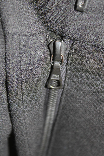 Narciso Rodriguez Womens Ankle Dress Pants Black Virgin Wool Hook Eye Size 42