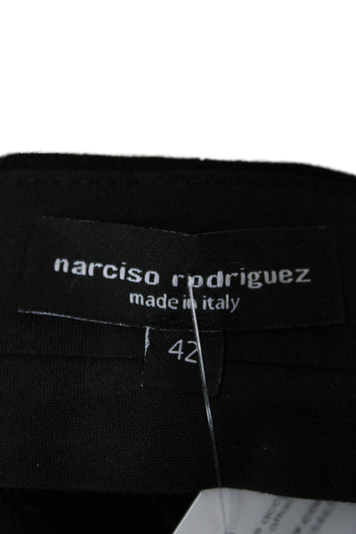 Narciso Rodriguez Womens Ankle Dress Pants Black Virgin Wool Hook Eye Size 42