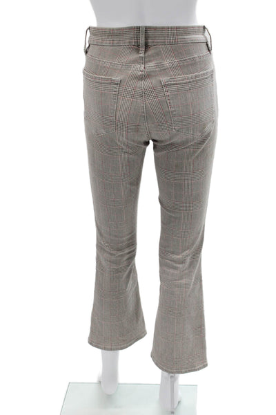 Frame Womens Cropped Plaid Gray Button Pants Size 27