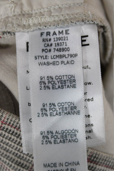 Frame Womens Cropped Plaid Gray Button Pants Size 27