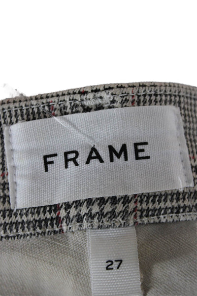 Frame Womens Cropped Plaid Gray Button Pants Size 27
