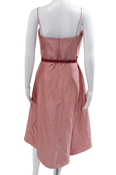 Jenny Yoo Collection Women A-Line Silk Sundress Pink Tie Sleeveless Size 8