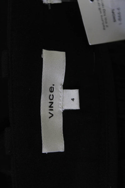 Vince Womens Ankle Dress Pants Black Button Solid Classic Size 4