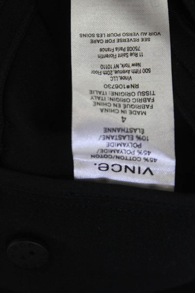Vince Womens Ankle Dress Pants Black Button Solid Classic Size 4