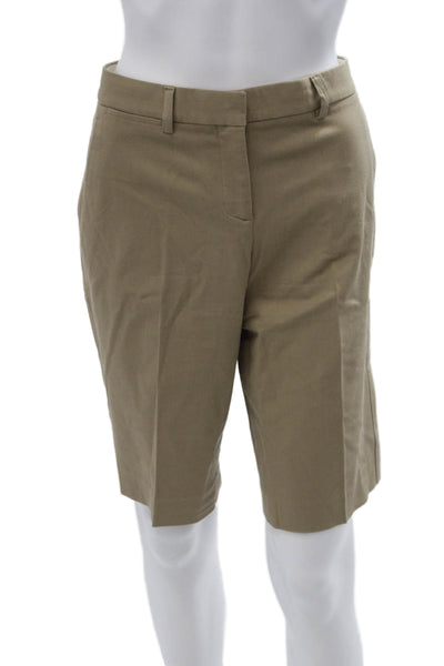 Theory Mens Bermuda Chino Shorts Beige Cotton Blend Size 8