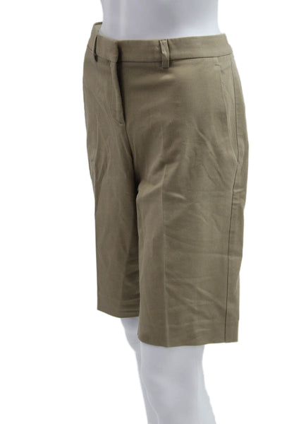 Theory Mens Bermuda Chino Shorts Beige Cotton Blend Size 8