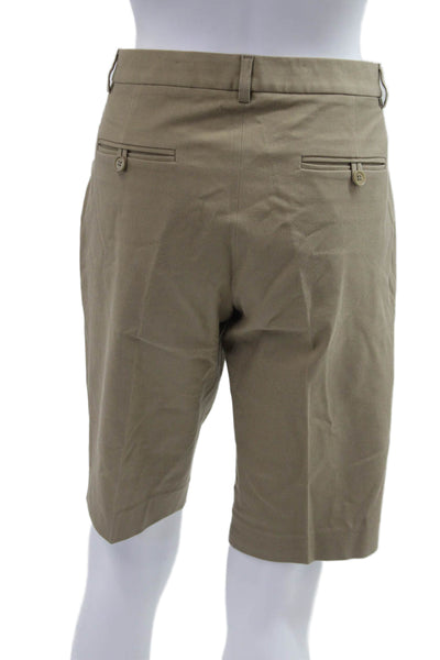 Theory Mens Bermuda Chino Shorts Beige Cotton Blend Size 8