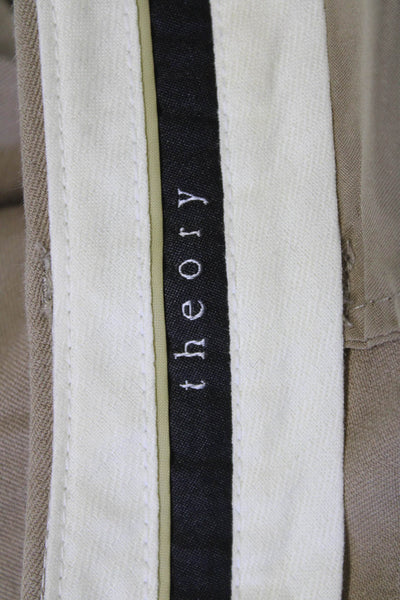 Theory Mens Bermuda Chino Shorts Beige Cotton Blend Size 8