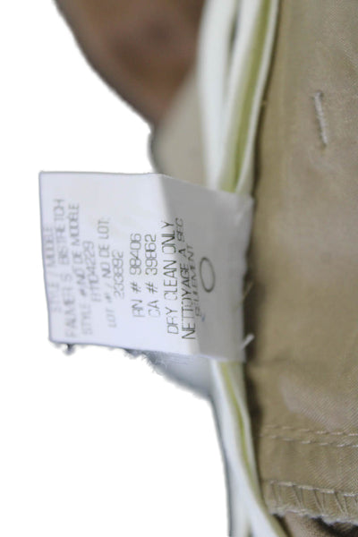 Theory Mens Bermuda Chino Shorts Beige Cotton Blend Size 8