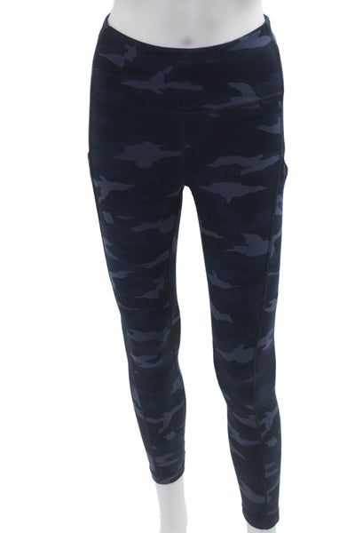 Athleta Womens Dark Blue Camo Capri Leggings Petite Size XS