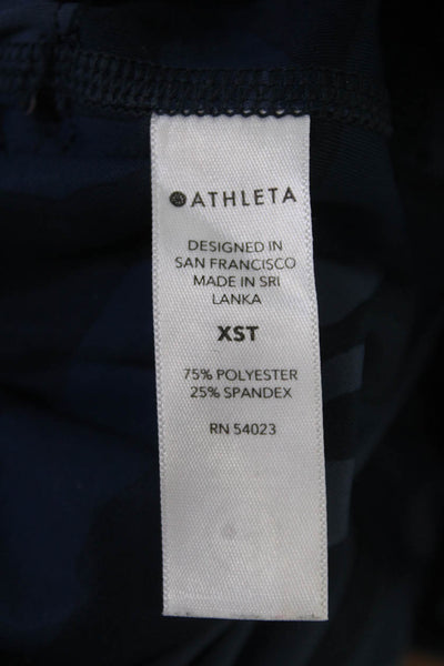 Athleta Womens Dark Blue Camo Capri Leggings Petite Size XS