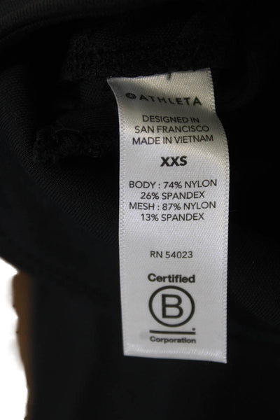 Athleta Women Ankle Jeggings Black Biker Zip Nylon Spandex Size XS