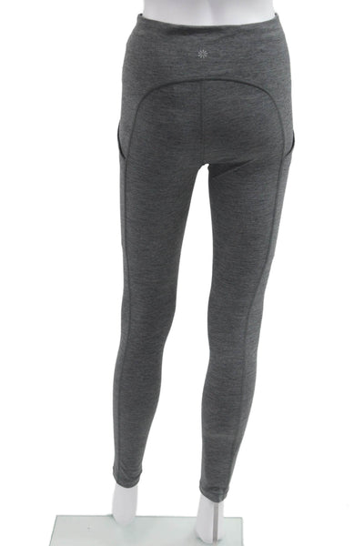 Athleta Womens Petite Gray Capri Leggings 76% Polyester 24% Spandex Size XS