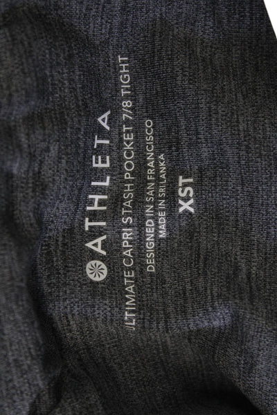 Athleta Womens Petite Gray Capri Leggings 76% Polyester 24% Spandex Size XS