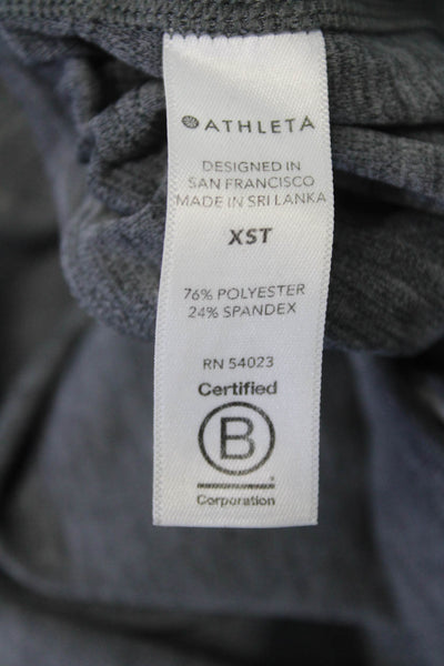 Athleta Womens Petite Gray Capri Leggings 76% Polyester 24% Spandex Size XS