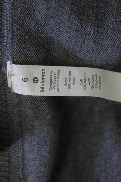 Lululemon Womens Gray Merino Wool Cardigan Sweater Size 6