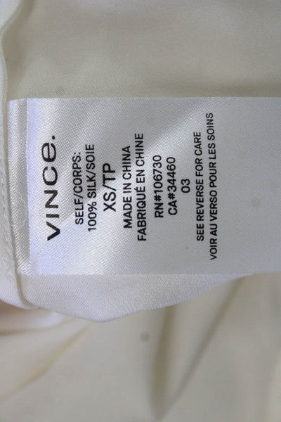 Vince Women Silk High Neck Blouse White Size XS