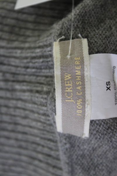 J Crew Women Pullover 100% Cashmere Sweater Gray Mock Neck Long Sleeve Size XS