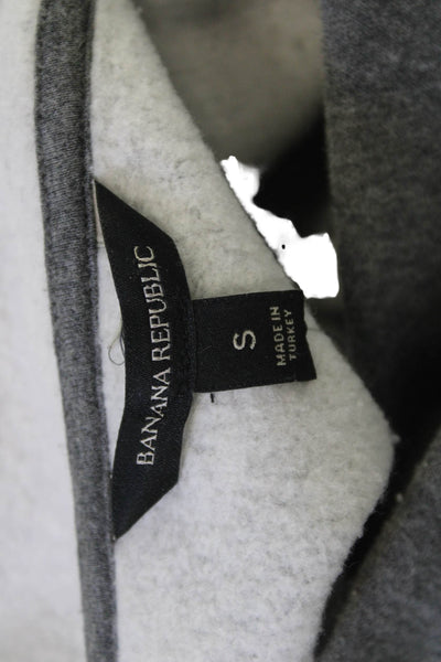 Banana Republic Women Gray Mockneck Pullover Sweatshirt Snap Long Sleeve Size S