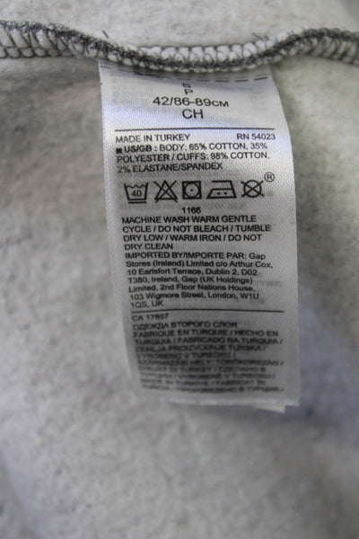 Banana Republic Women Gray Mockneck Pullover Sweatshirt Snap Long Sleeve Size S