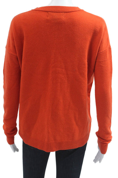 Banana Republic Women Pullover Cashmere Sweater Crew Neck Orange Size XS