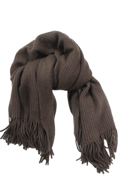 Cejon Accessories Inc. Womens Ribbed Fringed Pocho Shawl Brown One Size