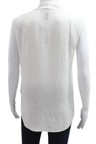 BCBG Max Azria Womens Designer White Sleeveless Blouse Polyester Size XS