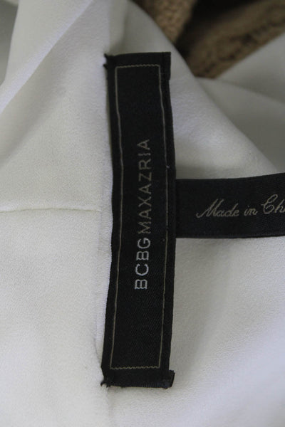 BCBG Max Azria Womens Designer White Sleeveless Blouse Polyester Size XS