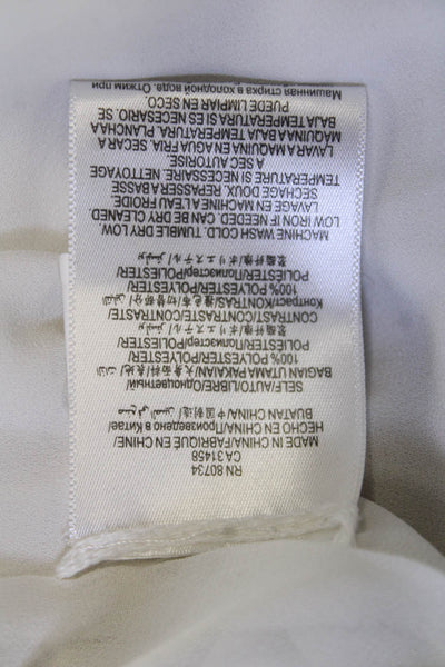 BCBG Max Azria Womens Designer White Sleeveless Blouse Polyester Size XS
