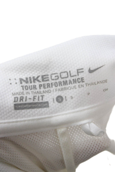 Nike Golf Womens Polo White Short Sleeve Geometric Polyester Size S