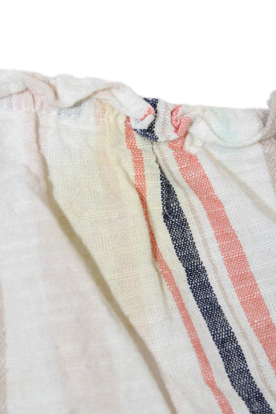 Misa Womens Maxi Sundress Beige Striped Cotton Sleeveless Boho Size L