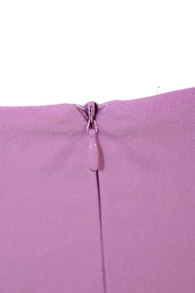 French Connection Women Mini Slip Dress Purple V Neck Zip Sleeveless Size 2