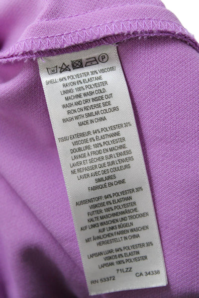 French Connection Women Mini Slip Dress Purple V Neck Zip Sleeveless Size 2
