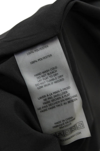 David Lerner Womens Wrap Maxi Dress Black Collared Short Sleeve Size XS