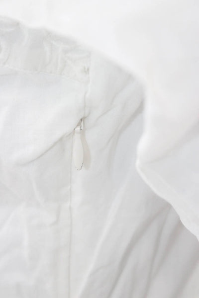 Joie Women Mini Shirt Dress White Cotton V Neck 3/4 Sleeve Button Boho Size 2